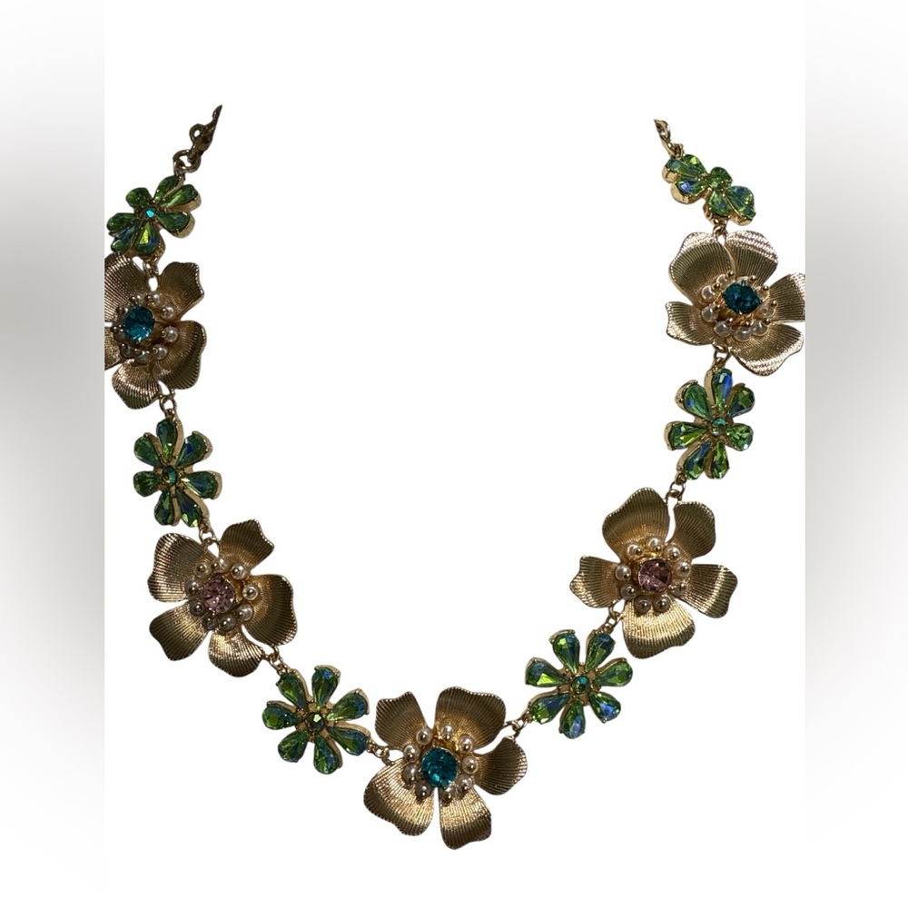 Gemma Layne Gold and Green Floral Necklace